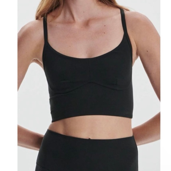 Varley Small Always Surrey Bra Black Active Workout Gym Pilates Yoga - Picture 2 of 5